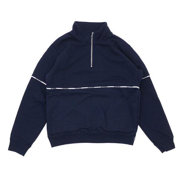 Logo Piping Half Zip Sweatshirt - Navy